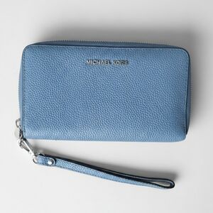 Michael Kors Jet Set Pebbled Leather Wallet Wristlet